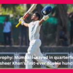 Ranji Trophy: Mumbai is saved in quarterfinals by Musheer Khan's first-ever double hundred.